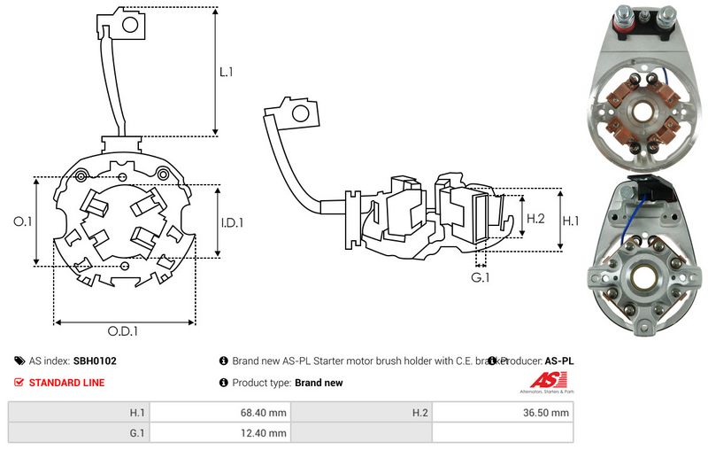 AS-PL SBH0102 Starter Lid, carburettor
