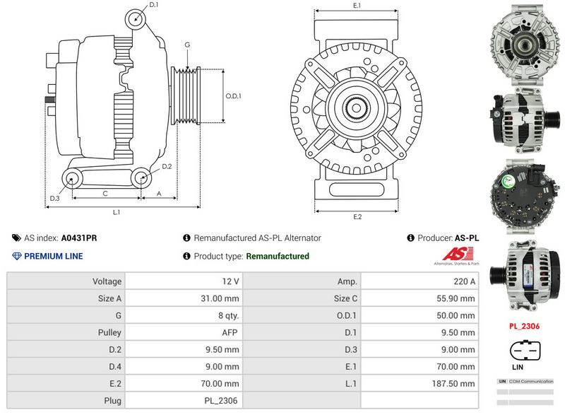 AS-PL A0431PR Alternator