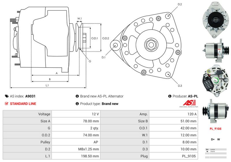 AS-PL A9031 Alternator