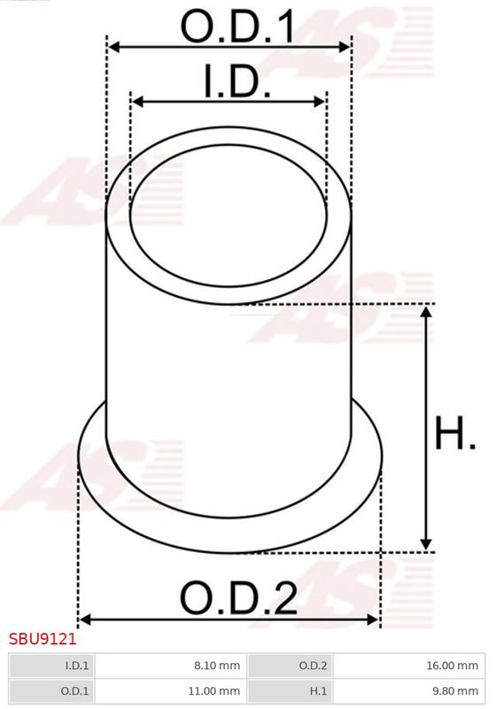 Втулка, вал стартера, Auto Starter SBU9121