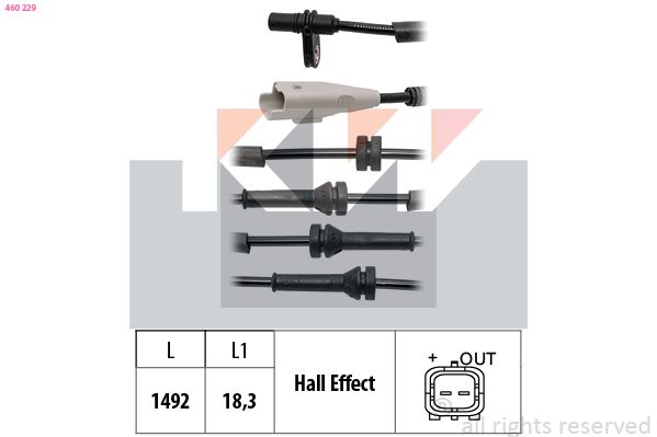 KW érzékelő, kerékfordulatszám 460 229