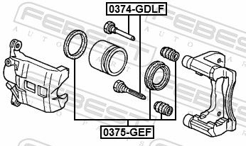 Ремонтний комплект, гальмівний супорт, Febest 0375-GEF