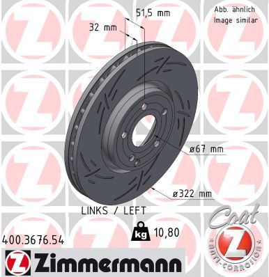 Гальмівний диск, Zimmermann 400.3676.54