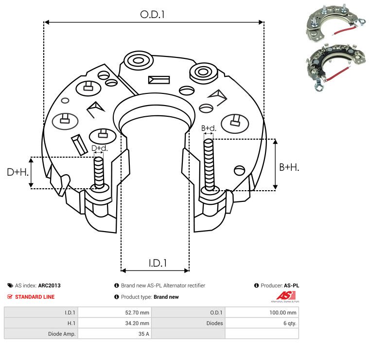 AS-PL ARC2013 Rectifier, alternator