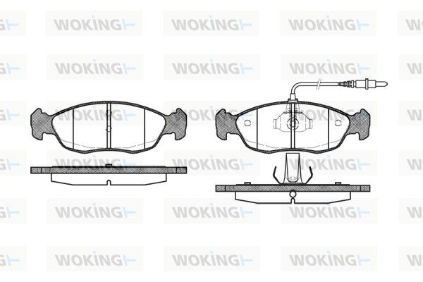 Комплект гальмівних накладок, дискове гальмо, Woking P561302