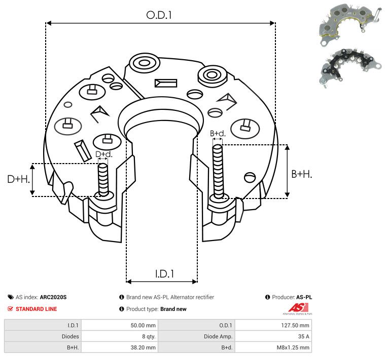 AS-PL ARC2020S Rectifier, alternator