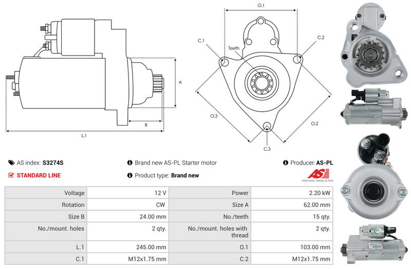 AS-PL S3274S Starteris