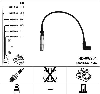 NGK Ignition Cable Kit 7044 RC-VW254