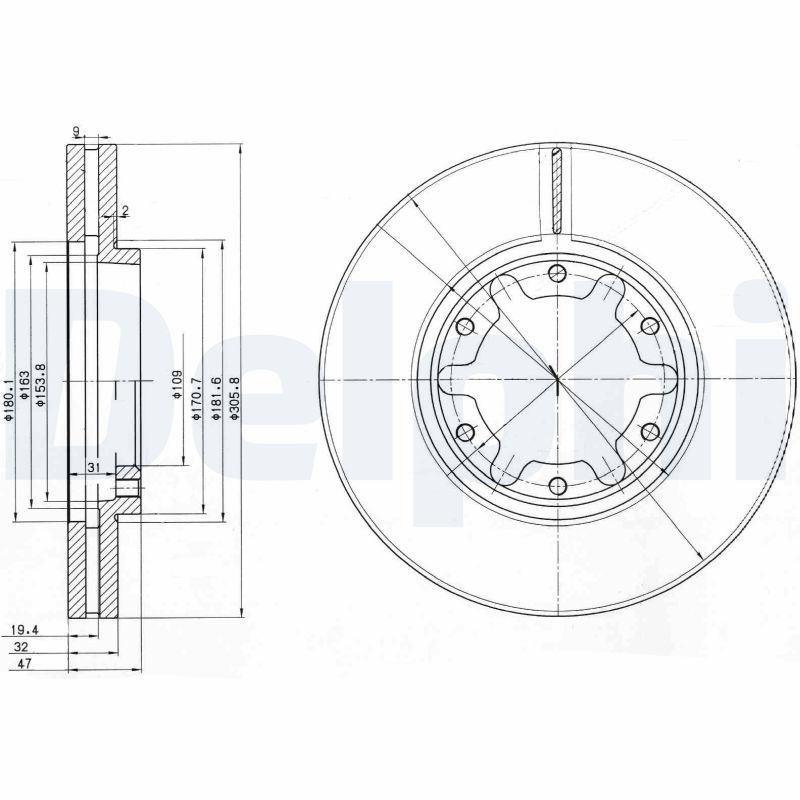 DELPHI féktárcsa BG3817