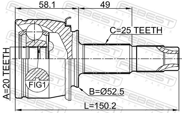 FEBEST 1810-MOKR Joint Kit, drive shaft