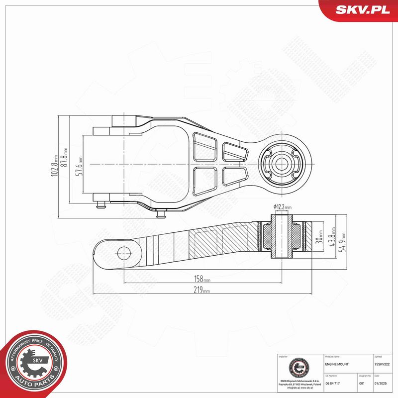 ESEN SKV 75SKV222 Mounting, engine