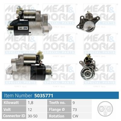 MEAT & DORIA Startmotor / Starter 5035771