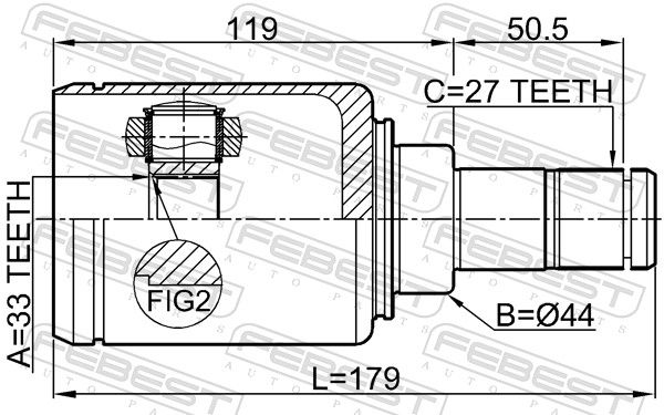 FEBEST 1911-G01FLH Joint Kit, drive shaft
