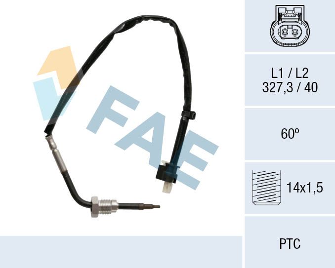 Датчик, температура відпрацьованих газів, Fae 68027