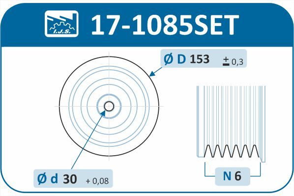 Комплект шківів, колінчатий вал, Ijs 17-1085SET