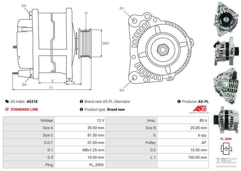 AS-PL A5318 Alternator