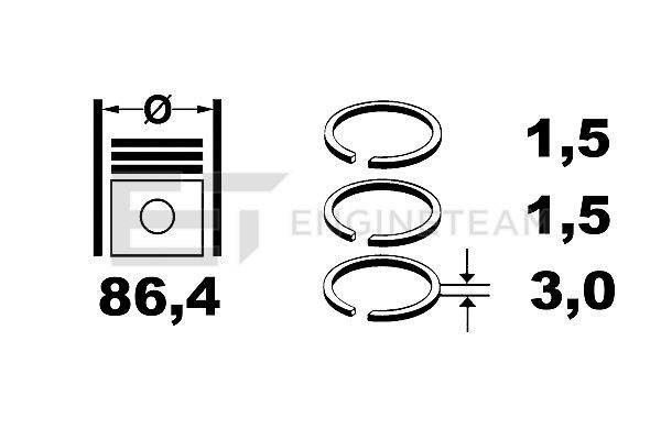 Product Image - Zuigerveerset - R1001600 - ET ENGINETEAM