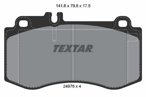 Комплект гальмівних накладок, дискове гальмо, Textar 2497601