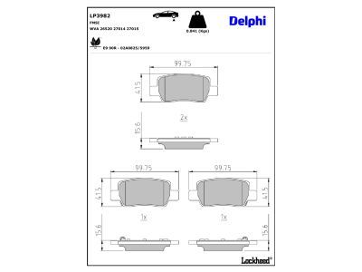 DELPHI LP3982 - Brake Pad Set, disc brake
