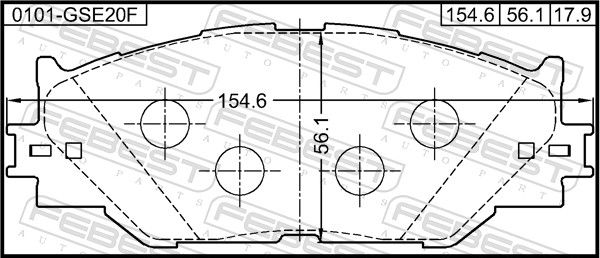 Комплект гальмівних накладок, дискове гальмо, Febest 0101-GSE20F