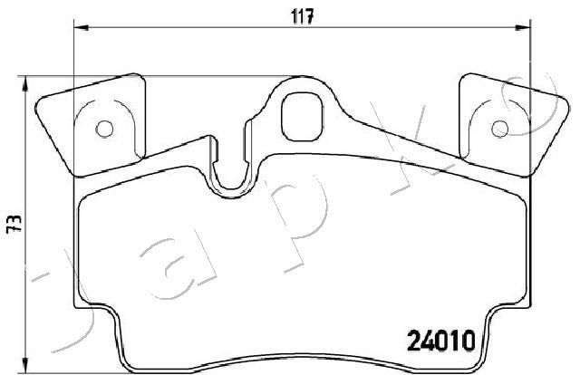 Комплект гальмівних накладок, дискове гальмо, Japko 510919