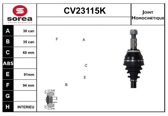 Set articulatie, planetara CV23115K EAI
