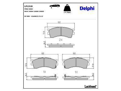 set placute frana,frana disc LP1518 DELPHI