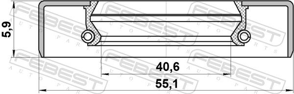 Ущільнювальне кільце, маточина колеса, Febest 95GDY-42550606X