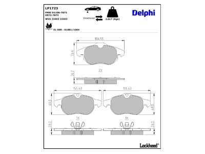DELPHI LP1723 Brake Pad Set, disc brake