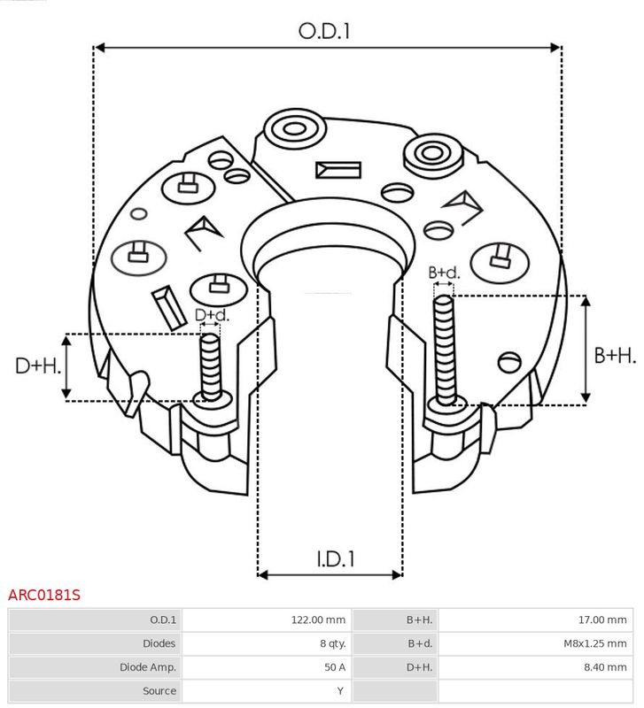 AS-PL ARC0181S Rectifier, alternator