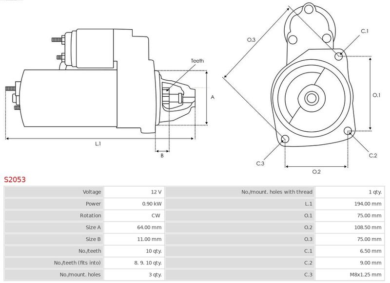 Стартер, Auto Starter S2053