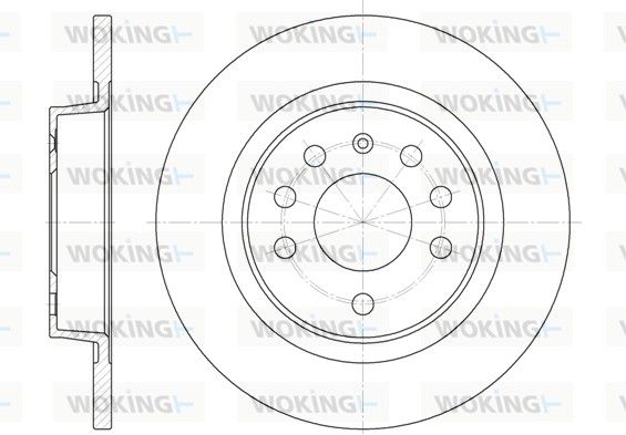 Гальмівний диск, задня вісь, повн., 278мм, кількість отворів 5, Opel Vectra C 02-/Signum 03- (278x12), Woking D6688.00