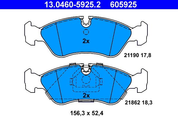 Set placute frana,frana disc 13.0460-5925.2 ATE