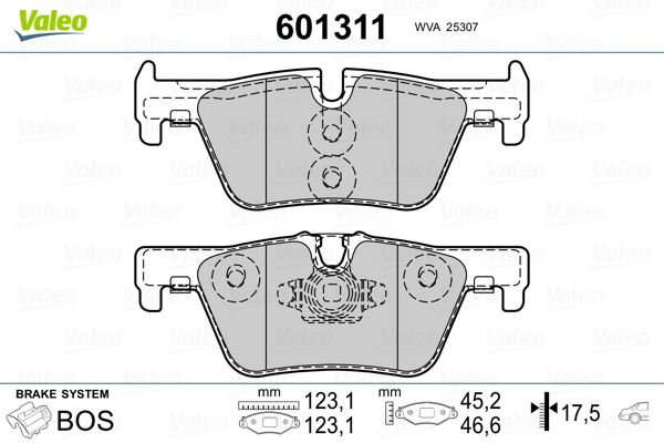 Valeo 601311 Brake Pad Set, disc brake