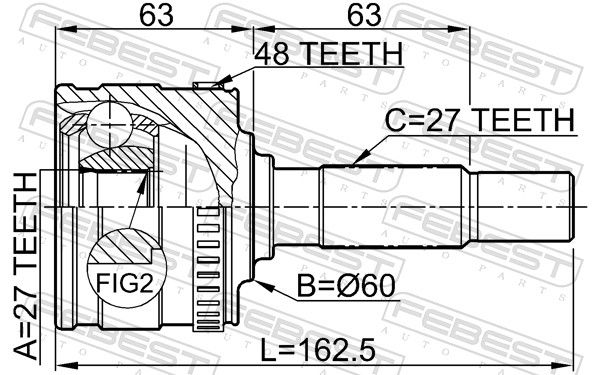 FEBEST 1610-801A48 Joint Kit, drive shaft