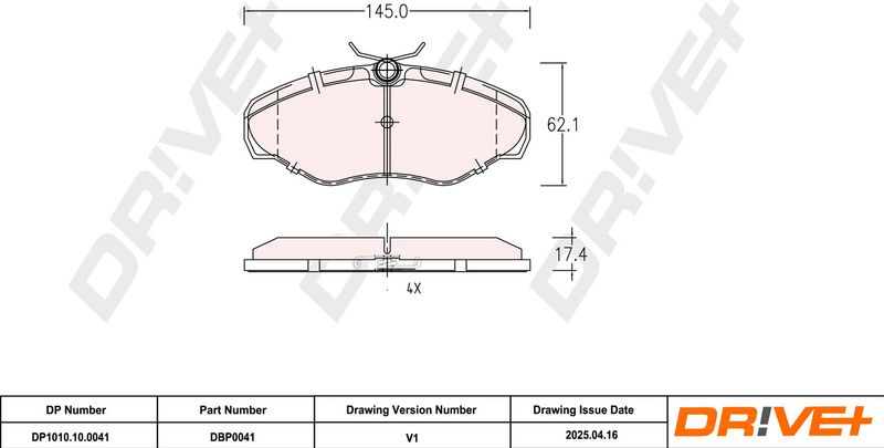 Set placute frana,frana disc DP1010.10.0041 Dr!ve+