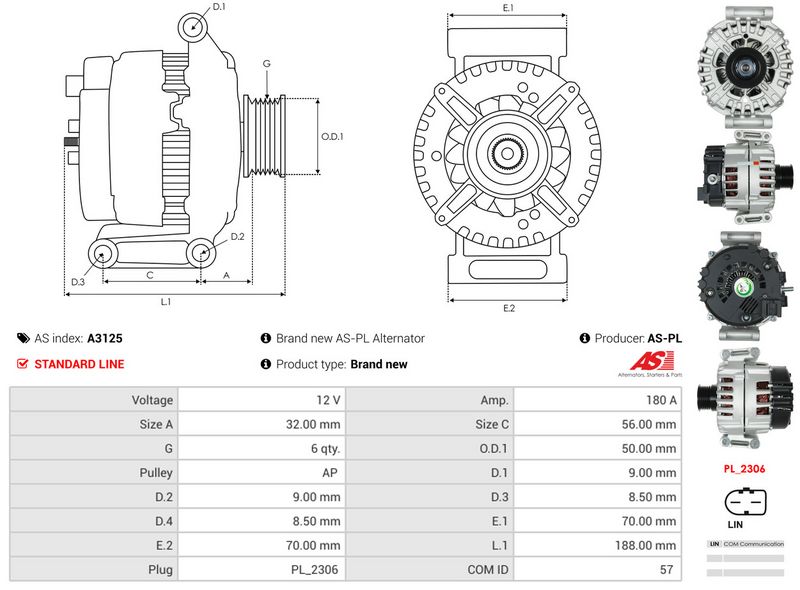 AS-PL A3125 Alternator