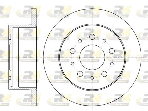 Гальмівний диск, задня вісь, повн., 279,7мм, кількість отворів 5, ROAD HOUSE, Roadhouse 61055.00