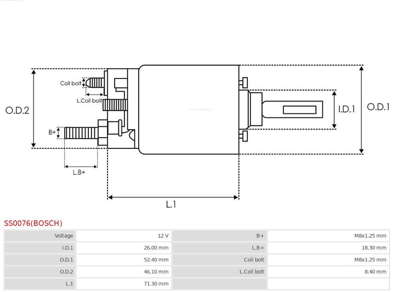 Магнітний перемикач, стартер, Auto Starter SS0076(BOSCH)