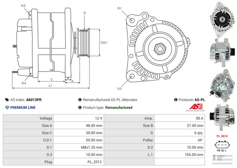 AS-PL A6013PR Alternator