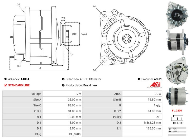 AS-PL A4014 Alternator