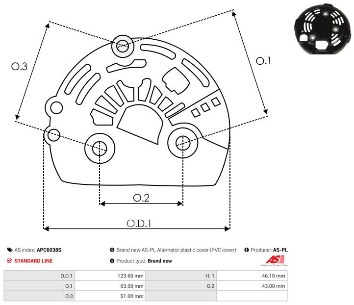 Kaitsekate, generaator, AS-PL APC6038S