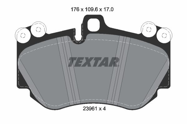 Комплект гальмівних накладок, дискове гальмо, Textar 2396101