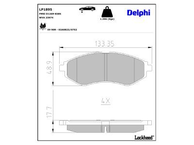 DELPHI LP1895 Brake Pad Set, disc brake