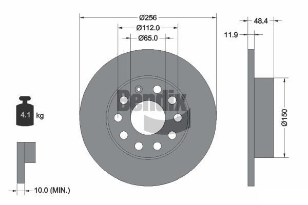 BENDIX Braking féktárcsa BDS1049
