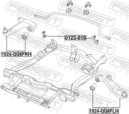 Важіль підвіски, підвіска коліс, Febest 1524-QQ6FLH