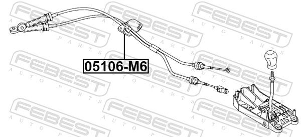 Тросовий привод, коробка передач, Febest 05106M6