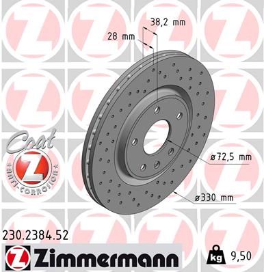 Гальмівний диск, Zimmermann 230.2384.52