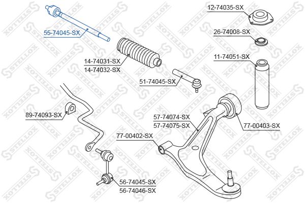 STELLOX 55-74045-SX Inner Tie Rod