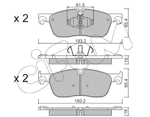 CIFAM LAND ROVER комплект передній гальмівних колодок Discovery Sport 2,0-2,2 14-, Range Rover Evoque 2,0-2,2 11-